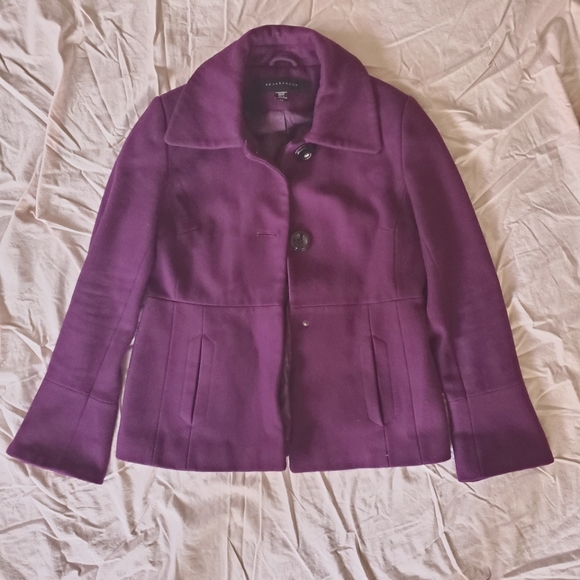 Apostrophe Wool Blend Purple Coat - Picture 1 of 2